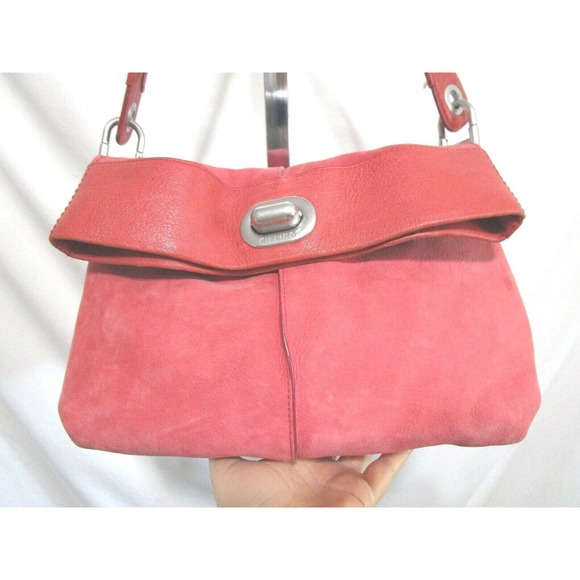 Kipling Medium Size Red Nubuck Leather Hobo Shoulder Handbag - Picture 8 of 12